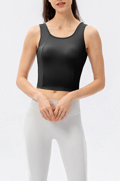 Round Neck Wide Strap Active Tank-TOPS / DRESSES-[Adult]-[Female]-Black-XS-2022 Online Blue Zone Planet