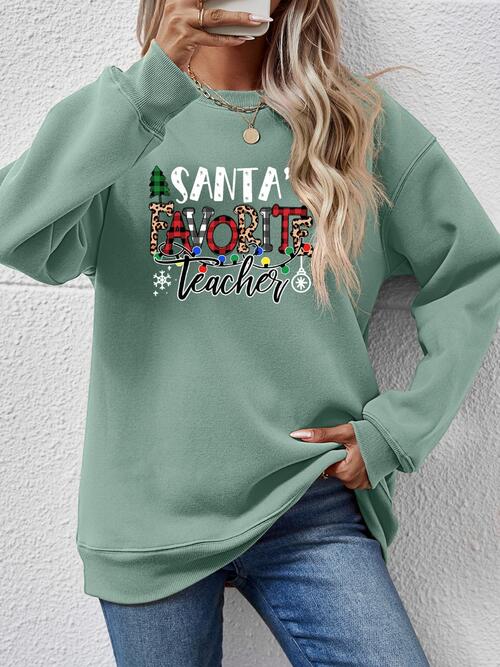 Letter Graphic Sweatshirt BLUE ZONE PLANET