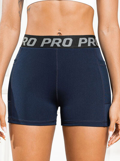 Elastic Waist Active Shorts with Pockets-BOTTOM SIZES SMALL MEDIUM LARGE-[Adult]-[Female]-2022 Online Blue Zone Planet