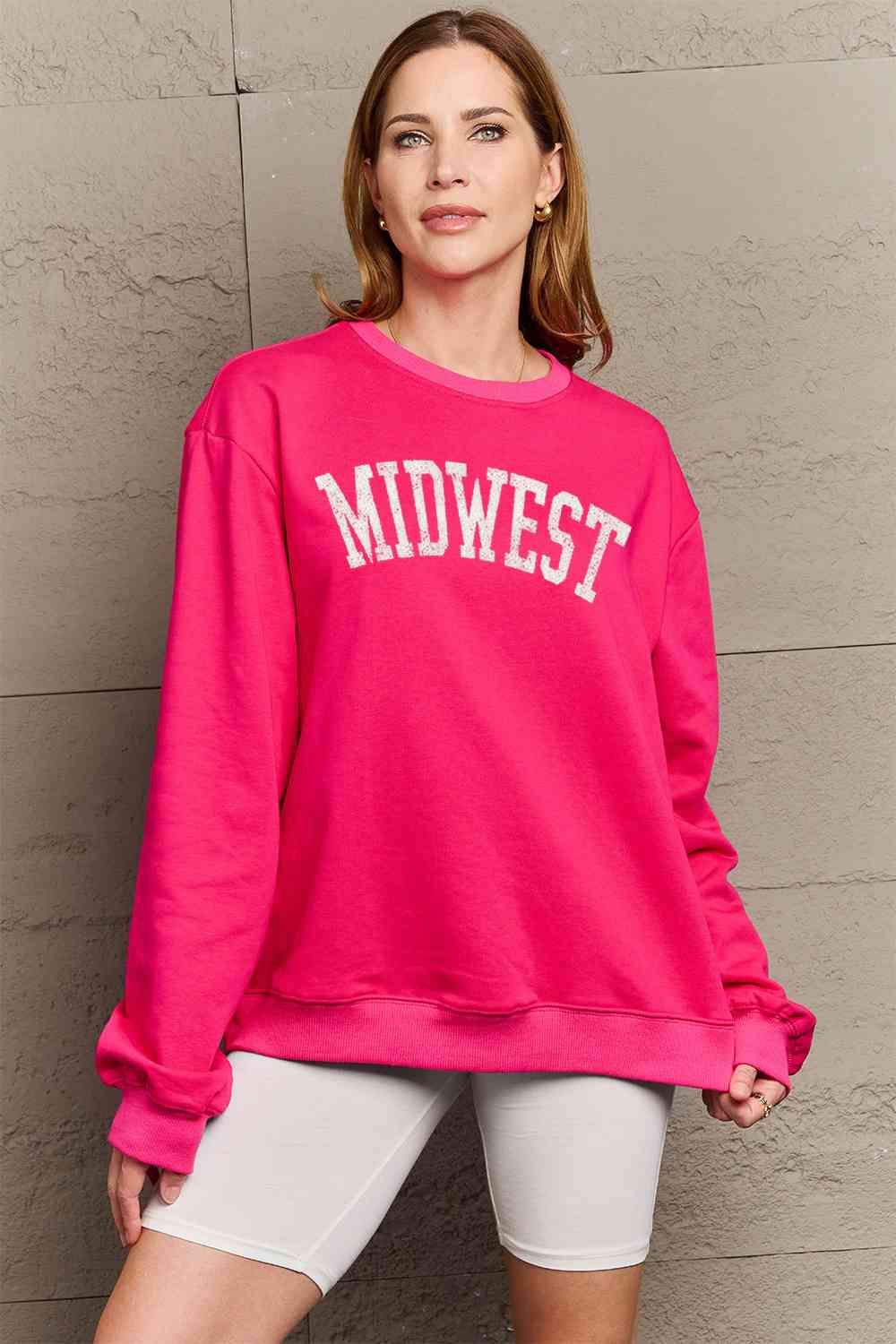 Simply Love Full Size MIDWEST Graphic Sweatshirt BLUE ZONE PLANET