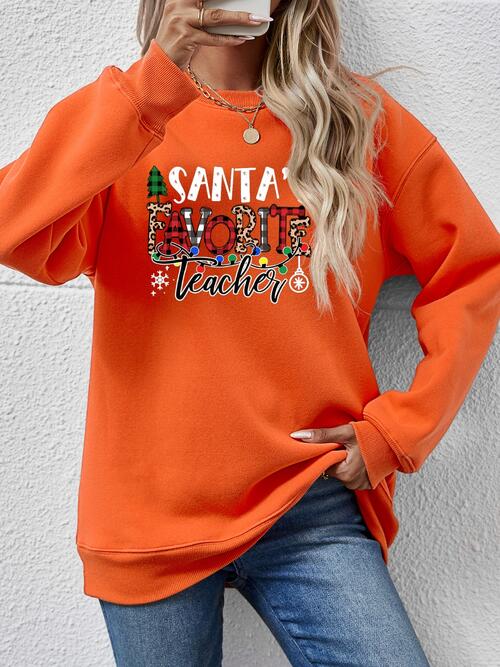 Letter Graphic Sweatshirt BLUE ZONE PLANET