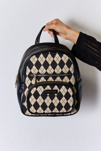 David Jones Printed PU Leather Backpack Trendsi