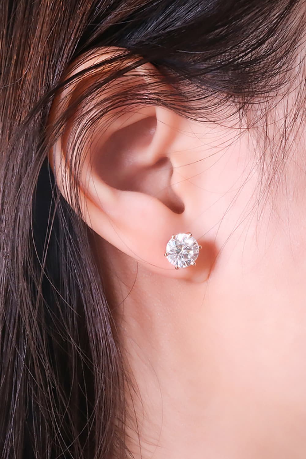 1 Carat Lab-Grown Diamond 18K Rose Gold Stud Earrings BLUE ZONE PLANET