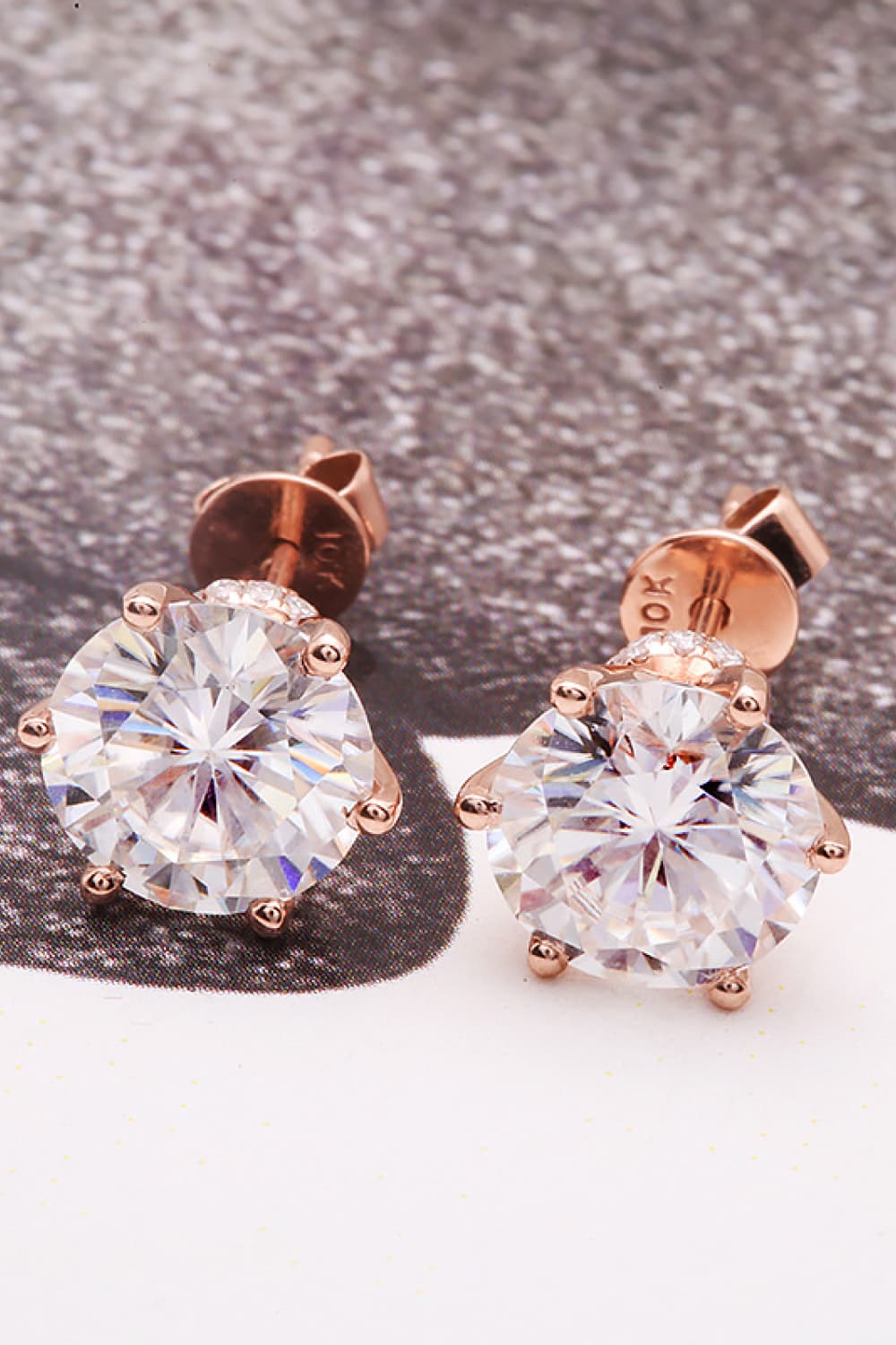 1 Carat Lab-Grown Diamond 18K Rose Gold Stud Earrings BLUE ZONE PLANET