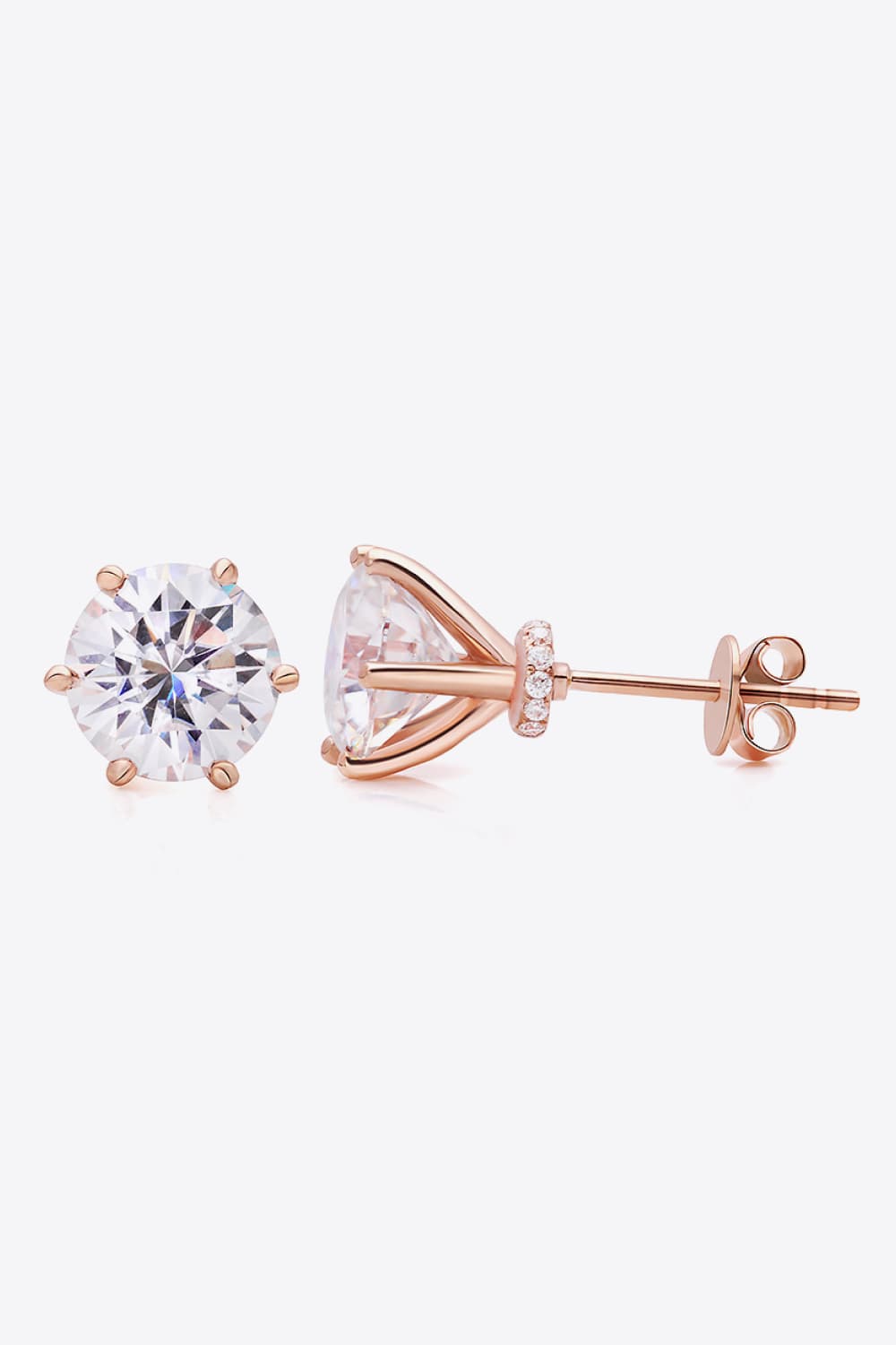 1 Carat Lab-Grown Diamond 18K Rose Gold Stud Earrings BLUE ZONE PLANET