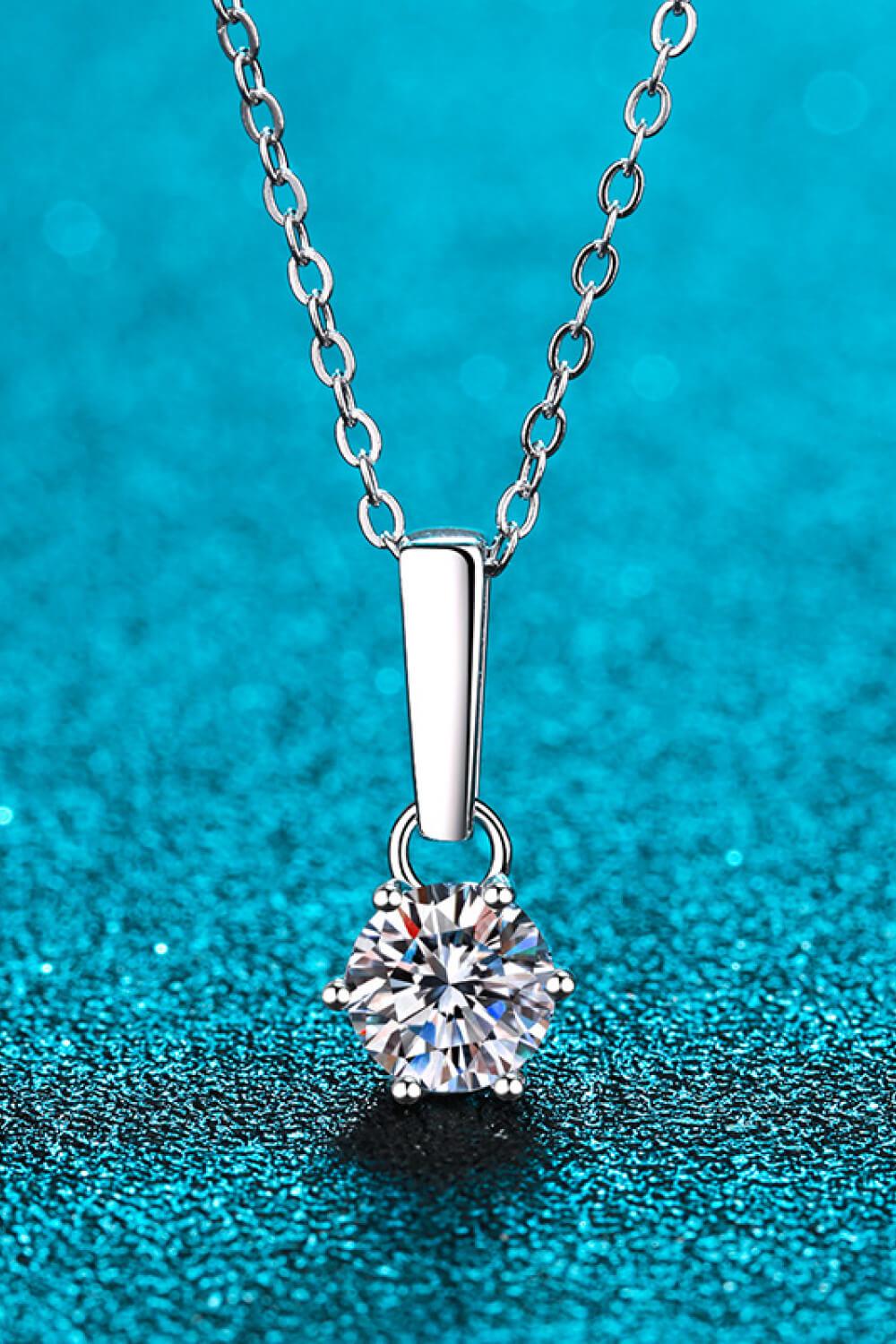 1 Carat Moissanite 925 Sterling Silver Chain-Link Necklace BLUE ZONE PLANET