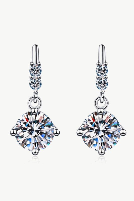 1 Carat Moissanite Drop Earrings BLUE ZONE PLANET