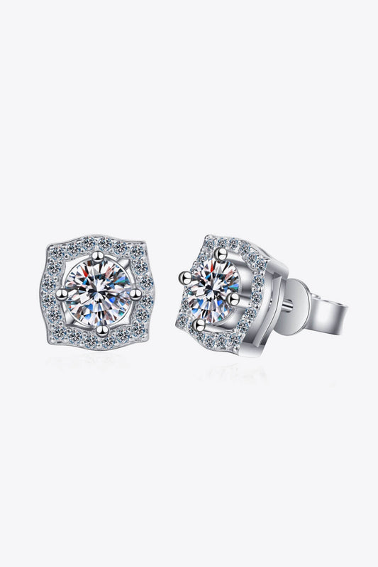 1 Carat Moissanite Geometric Stud Earrings BLUE ZONE PLANET