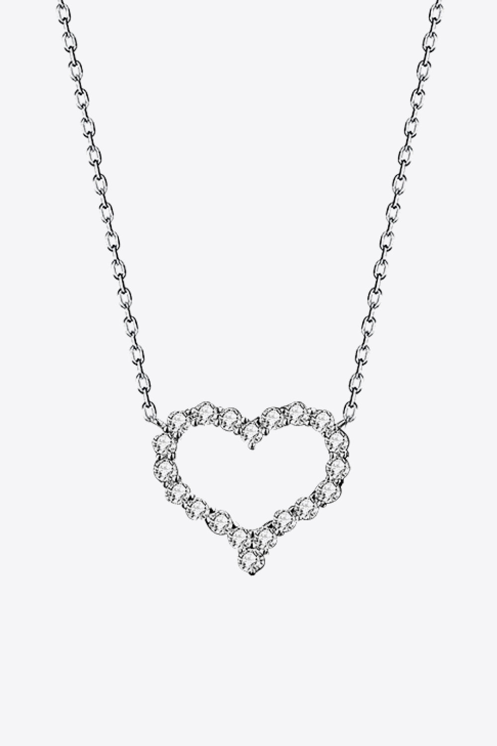 1 Carat Moissanite Heart Pendant Chain-Link Necklace BLUE ZONE PLANET