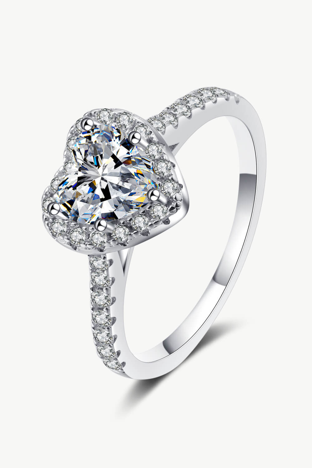 1 Carat Moissanite Heart-Shaped Ring BLUE ZONE PLANET