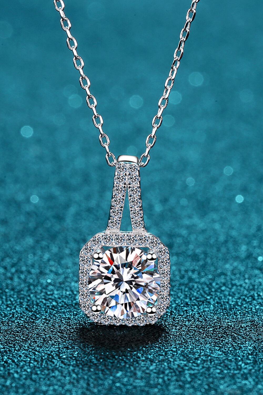 1 Carat Moissanite Necklace BLUE ZONE PLANET