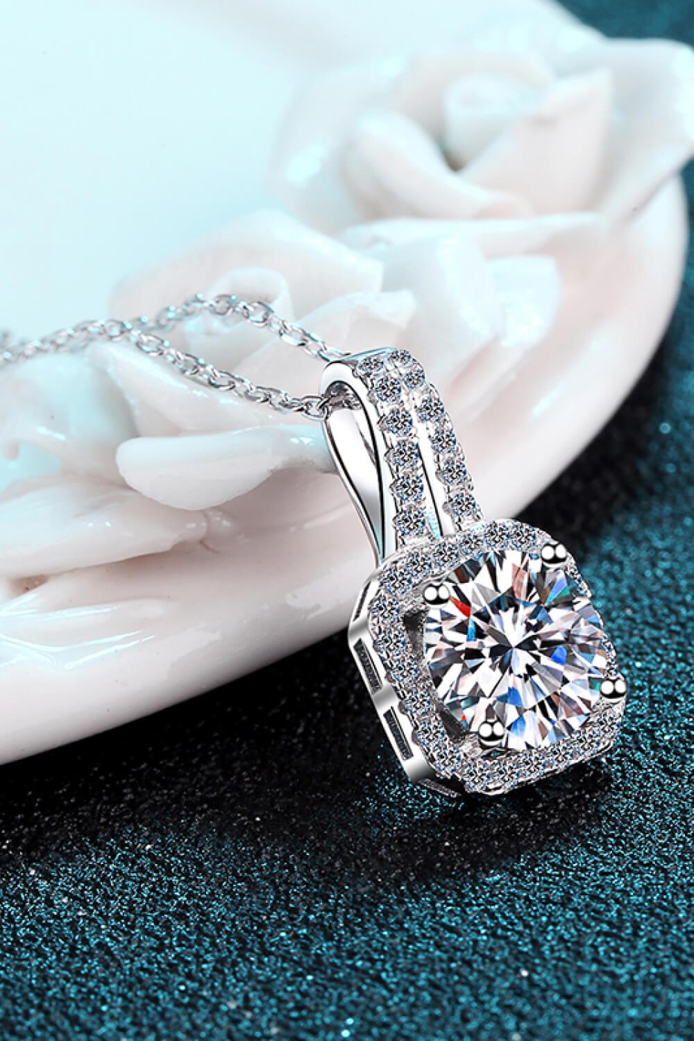 1 Carat Moissanite Necklace BLUE ZONE PLANET