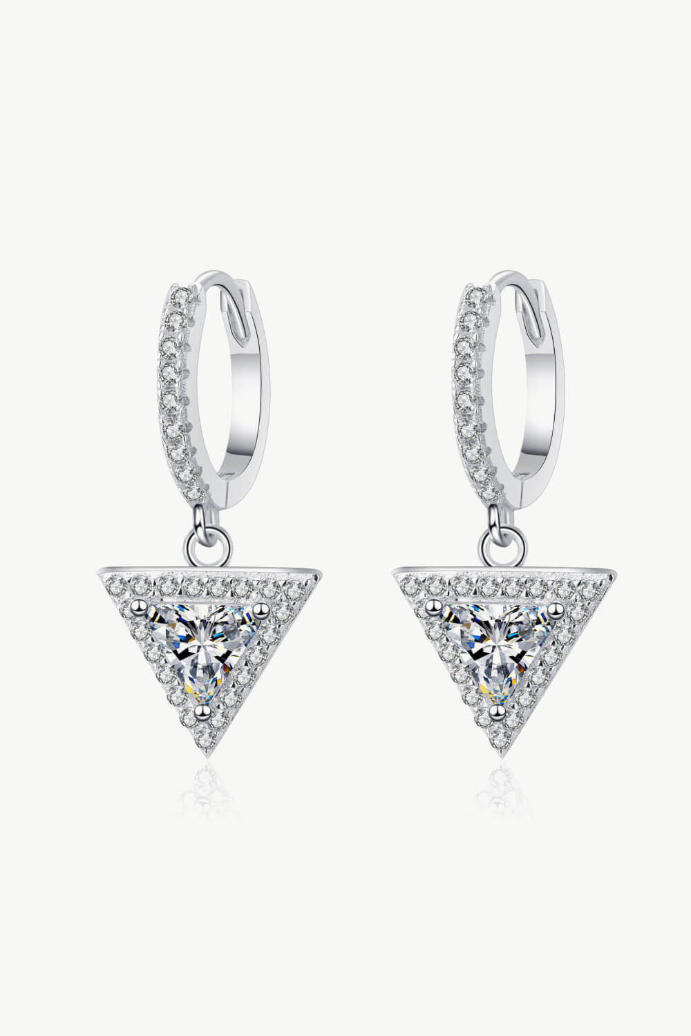 1 Carat Moissanite Triangle Drop Earrings-TOPS / DRESSES-[Adult]-[Female]-Silver-One Size-2022 Online Blue Zone Planet