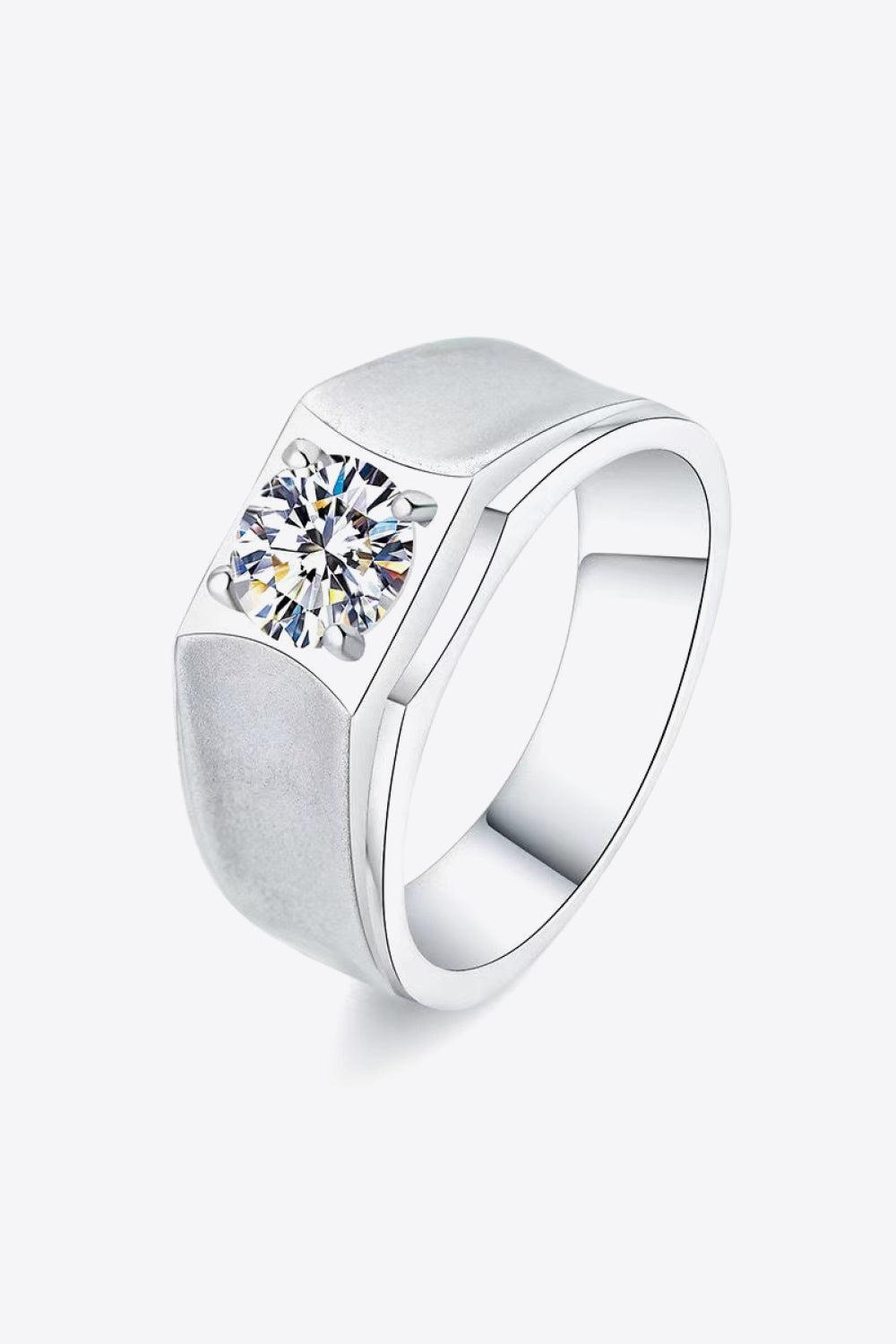 1 Carat Moissanite Wide Band Ring BLUE ZONE PLANET
