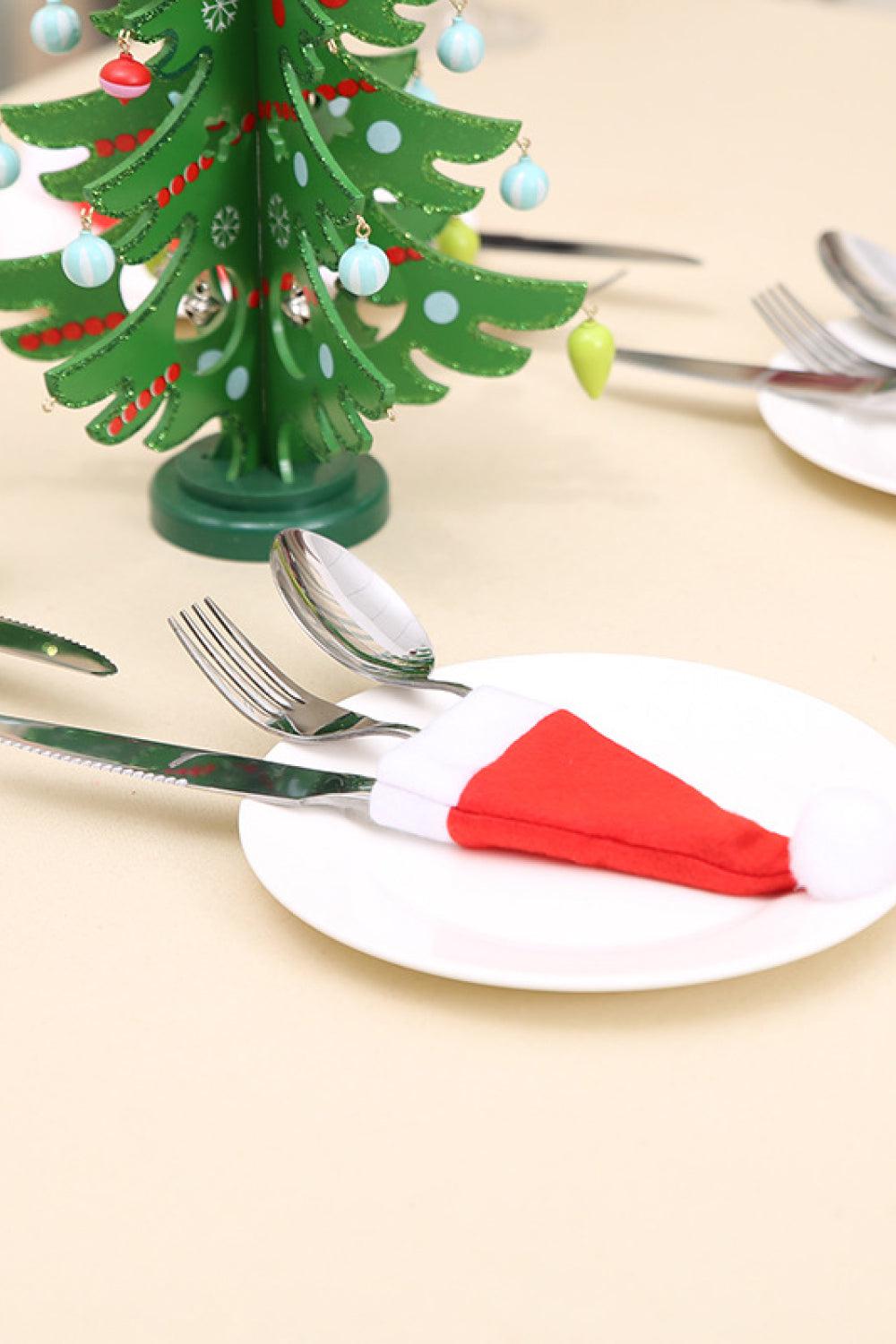 10-Pack Christmas Hat Shaped Cutlery Covers-[Adult]-[Female]-Santa Hat-One Size-2022 Online Blue Zone Planet