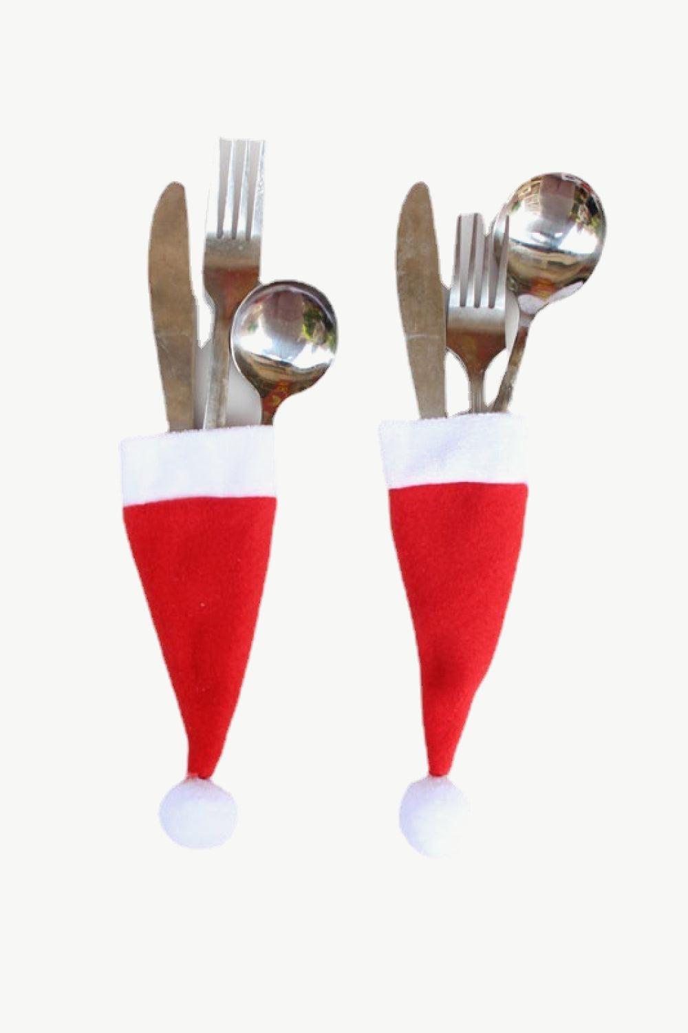 10-Pack Christmas Hat Shaped Cutlery Covers-[Adult]-[Female]-Santa Hat-One Size-2022 Online Blue Zone Planet