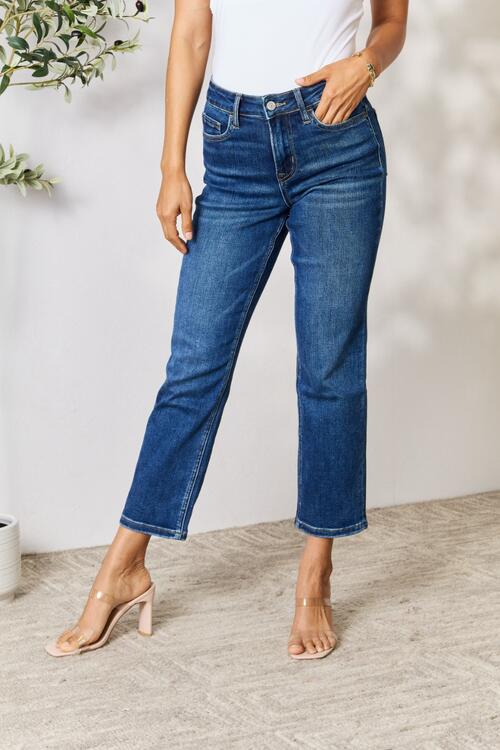 BAYEAS Cropped Straight Jeans BLUE ZONE PLANET