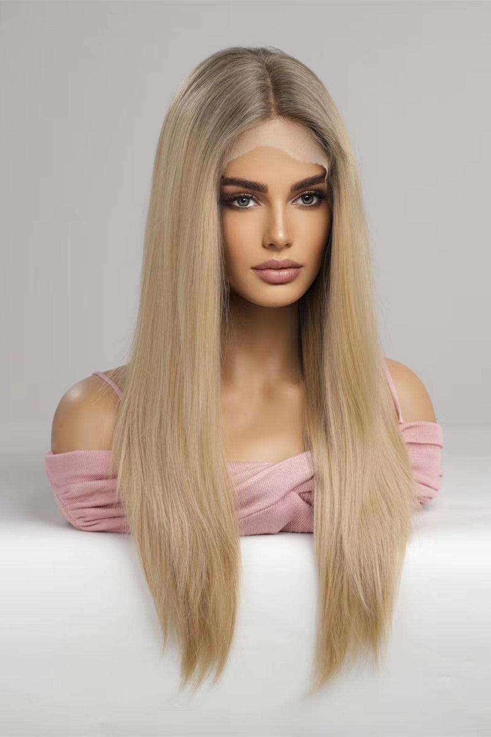 13*2" Lace Front Wigs Synthetic Long Straight 24'' 150% Density BLUE ZONE PLANET
