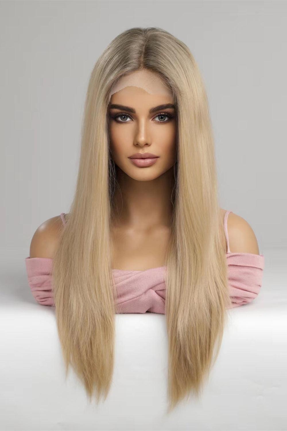 13*2" Lace Front Wigs Synthetic Long Straight 24'' 150% Density BLUE ZONE PLANET