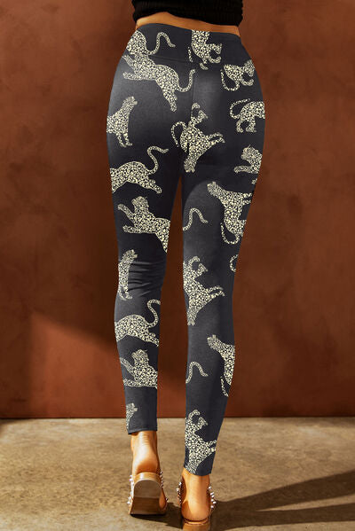 Blue Zone Planet |  Animal Printed Distressed High Waist Leggings BLUE ZONE PLANET