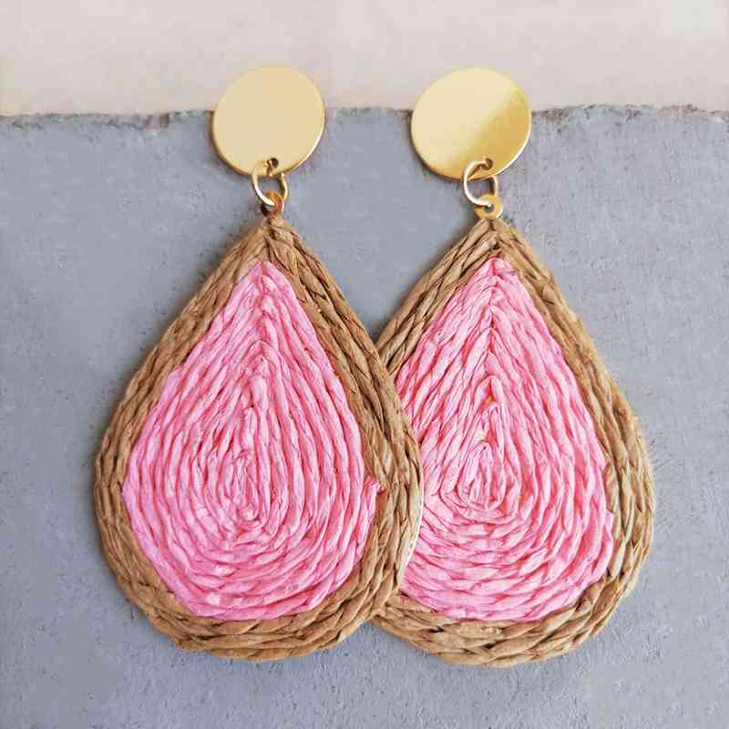 Raffia Grass Teardrop Earrings BLUE ZONE PLANET