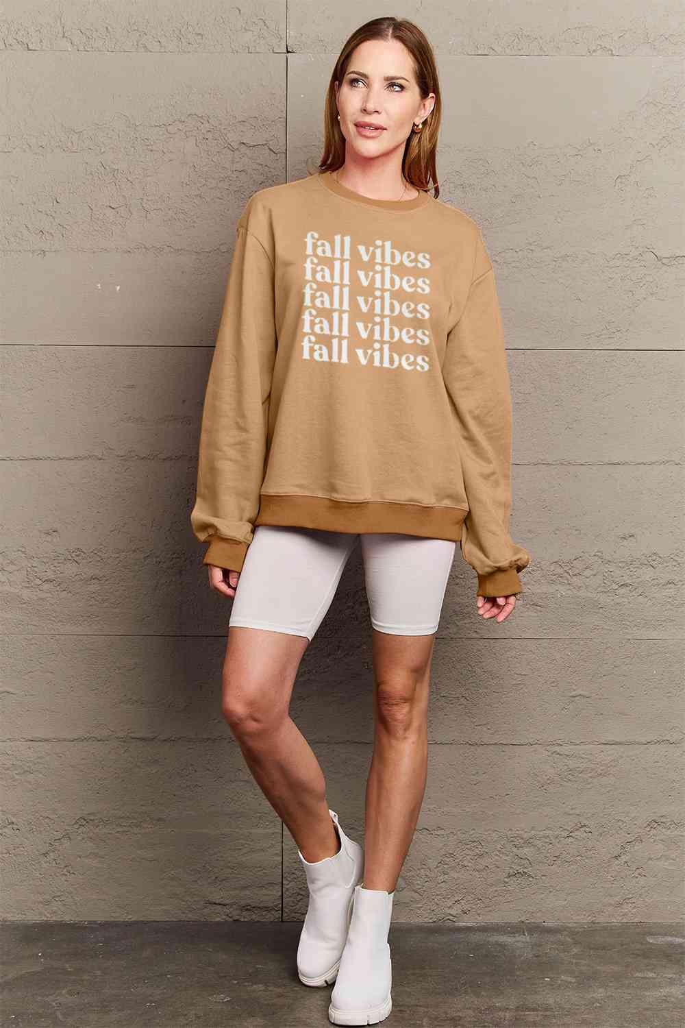 Simply Love Full Size FALL VIBES Graphic Sweatshirt BLUE ZONE PLANET