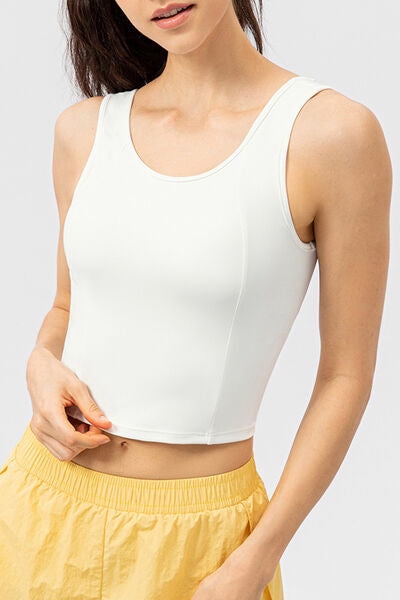 Round Neck Wide Strap Active Tank-TOPS / DRESSES-[Adult]-[Female]-White-XS-2022 Online Blue Zone Planet