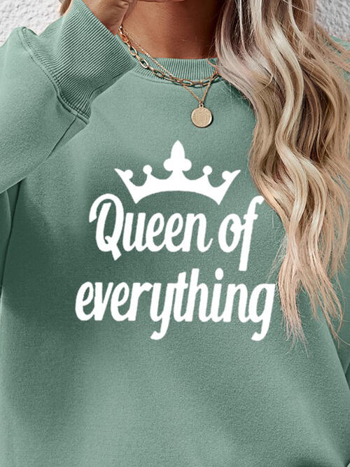 QUEEN OF EVERYTHING Round Neck Sweatshirt BLUE ZONE PLANET