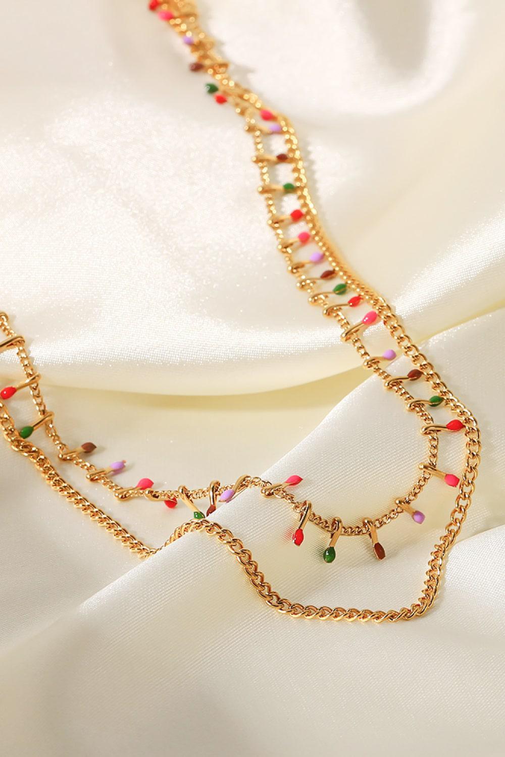 18K Gold-Plated Double-Layered Stainless Steel Necklace-Necklaces-[Adult]-[Female]-Gold-One Size-2022 Online Blue Zone Planet