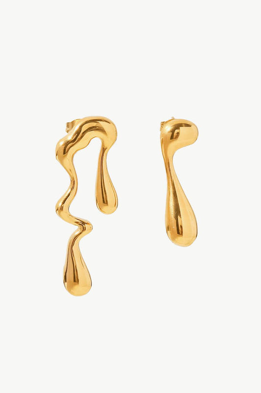 18K Gold Plated Geometric Mismatched Earrings BLUE ZONE PLANET