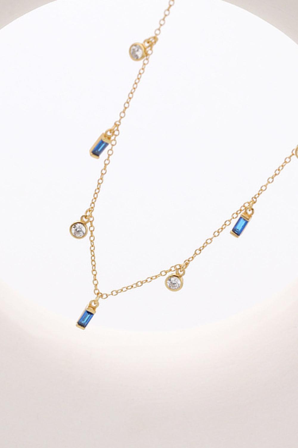 18K Gold Plated Multi-Charm Chain Necklace BLUE ZONE PLANET