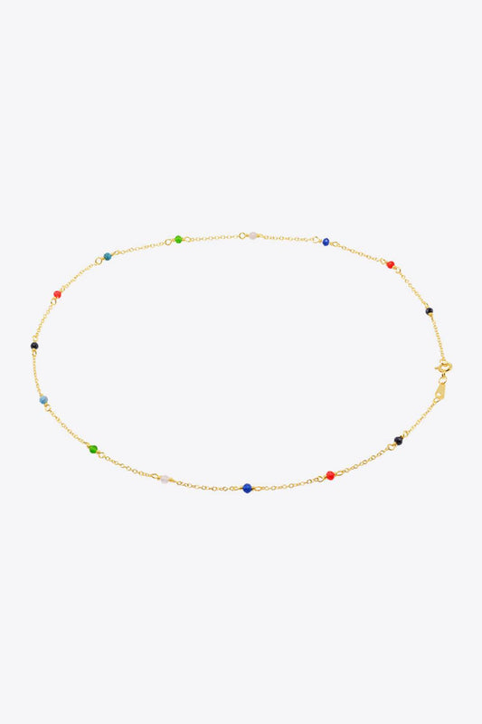 18K Gold-Plated Multicolored Bead Necklace BLUE ZONE PLANET
