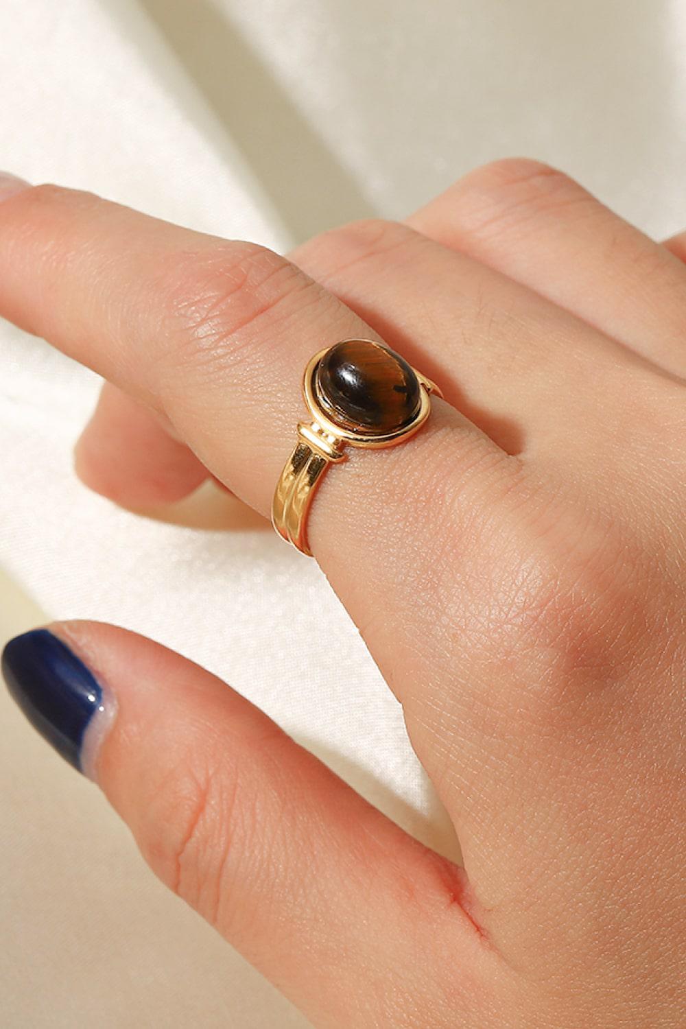 18K Gold Plated Open Ring BLUE ZONE PLANET