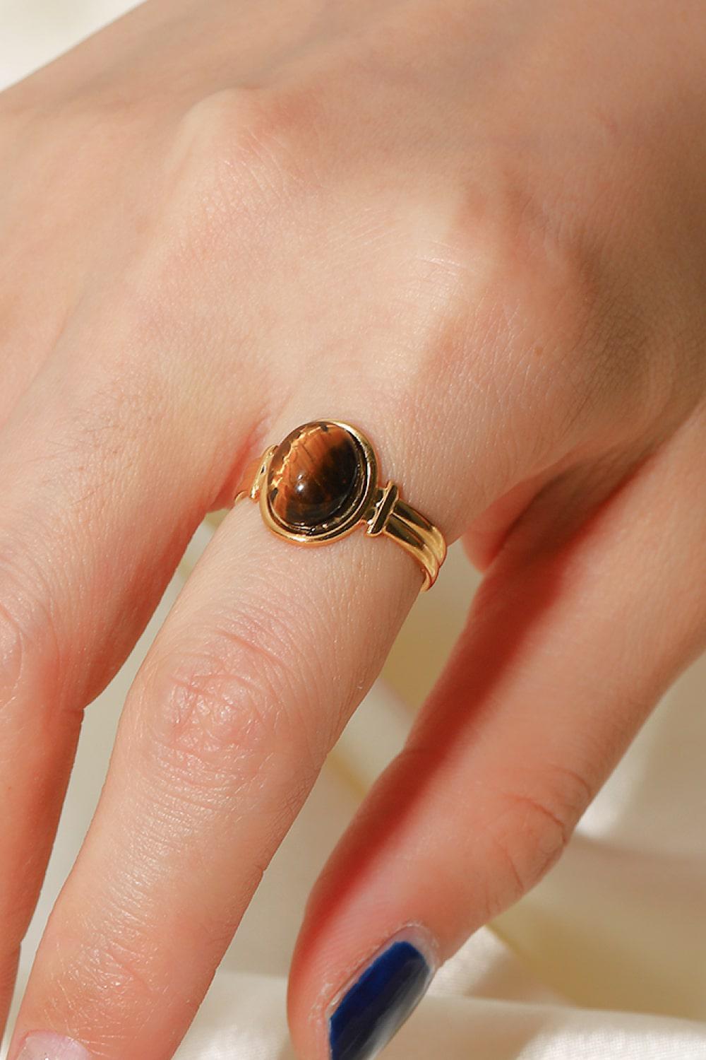 18K Gold Plated Open Ring BLUE ZONE PLANET