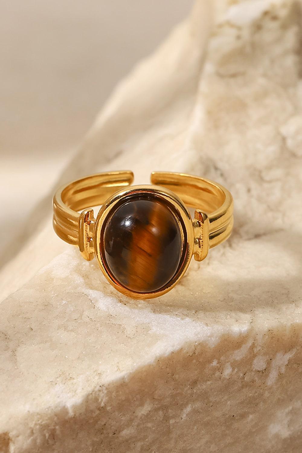 18K Gold Plated Open Ring BLUE ZONE PLANET