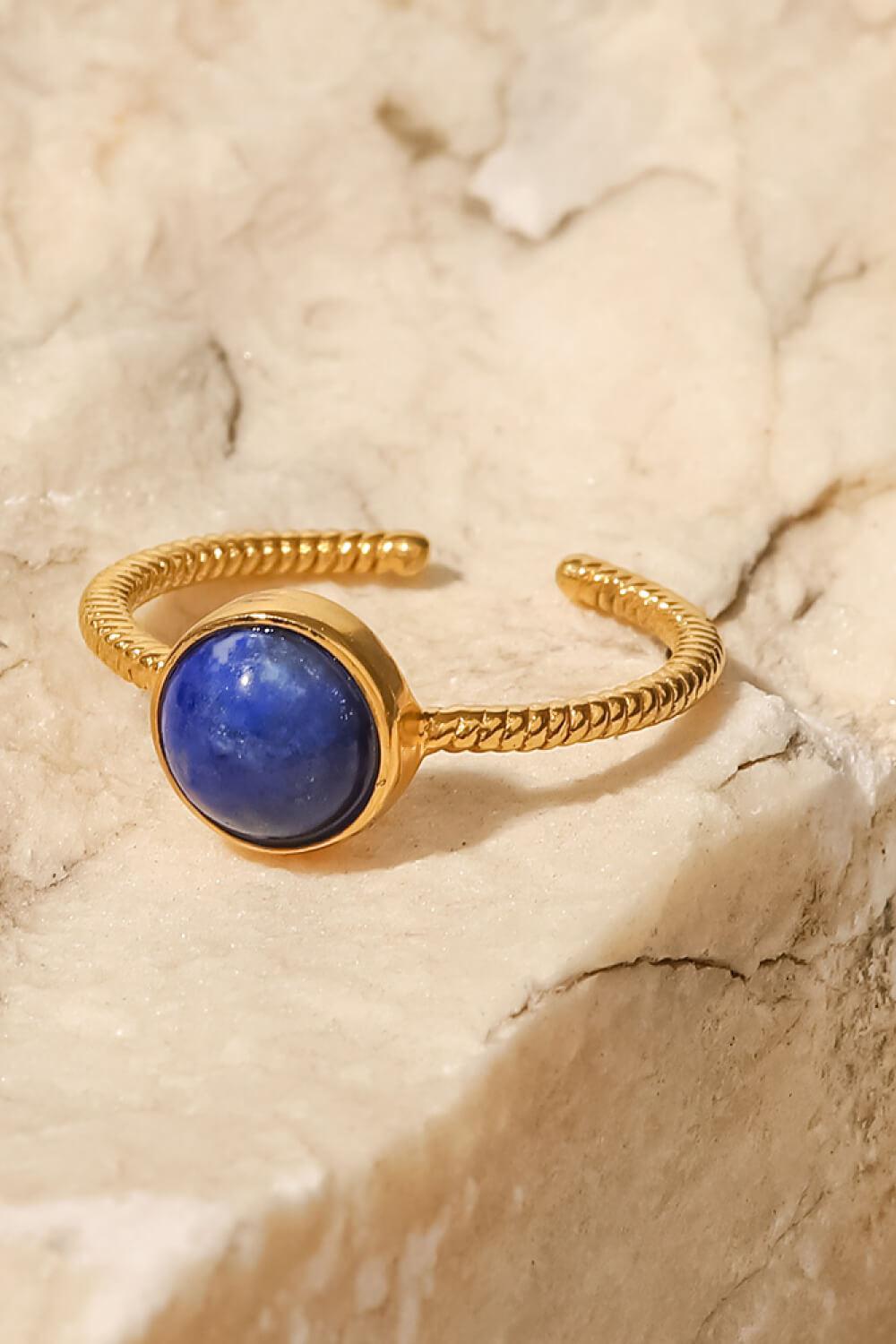 18K Gold-Plated Twisted Open Ring BLUE ZONE PLANET
