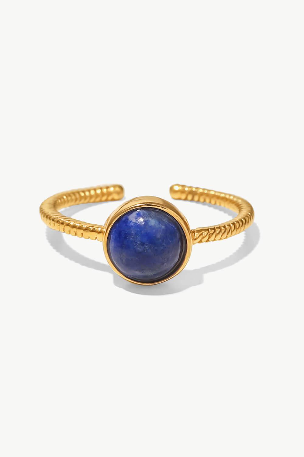 18K Gold-Plated Twisted Open Ring BLUE ZONE PLANET