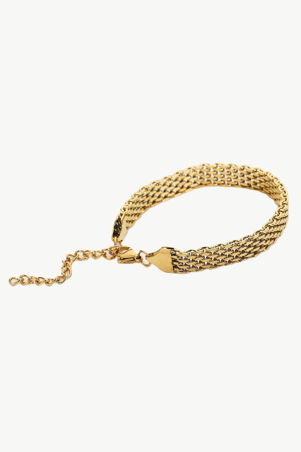 18K Gold-Plated Wide Chain Bracelet-BRACELETS-[Adult]-[Female]-Gold-One Size-2022 Online Blue Zone Planet