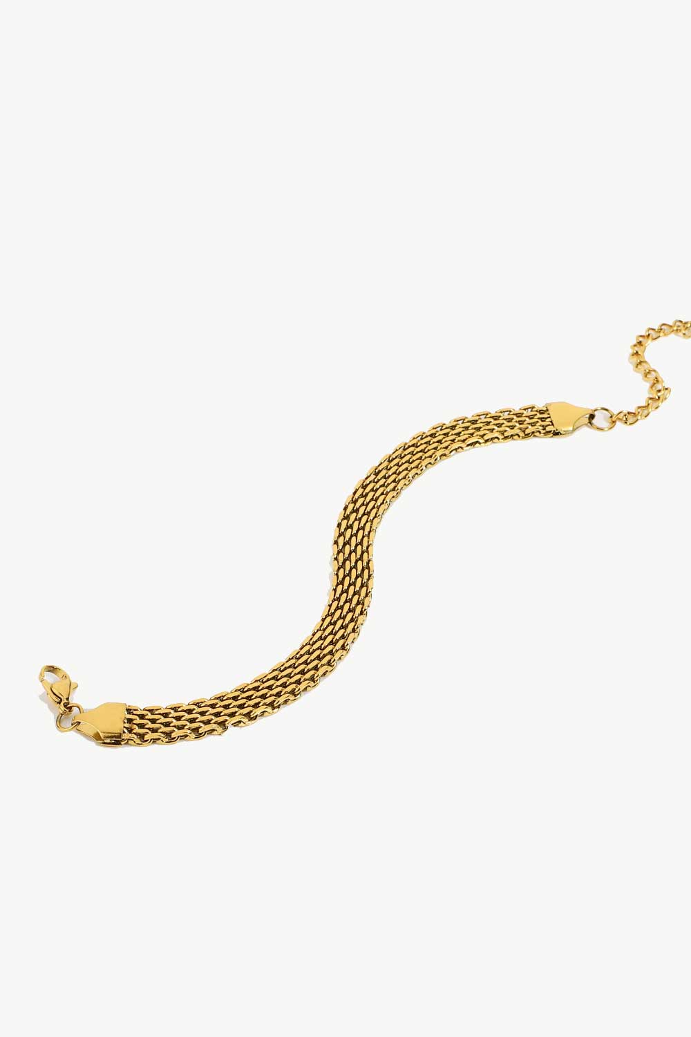 18K Gold-Plated Wide Chain Bracelet-BRACELETS-[Adult]-[Female]-Gold-One Size-2022 Online Blue Zone Planet