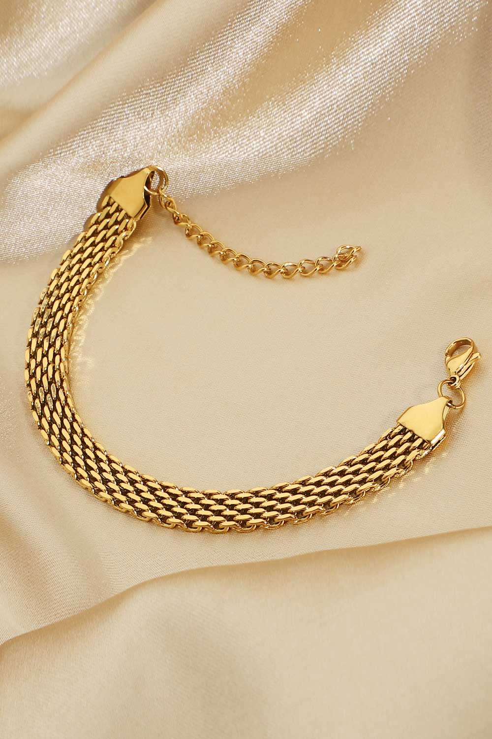 18K Gold-Plated Wide Chain Bracelet-BRACELETS-[Adult]-[Female]-Gold-One Size-2022 Online Blue Zone Planet