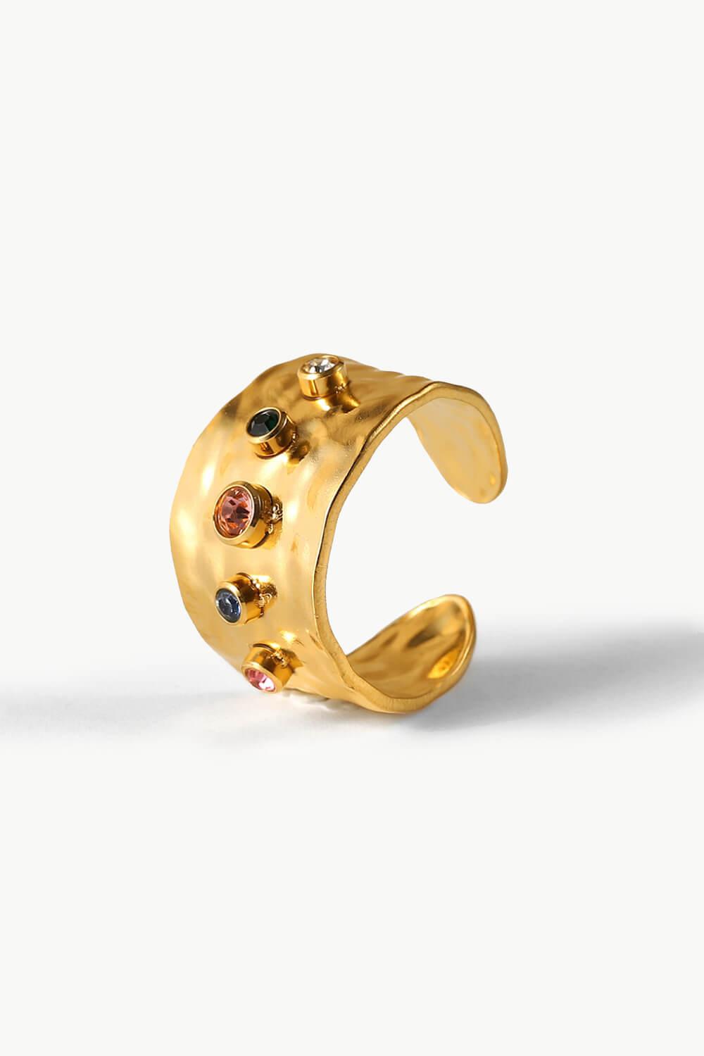 18K Gold-Plated Zircon Ring BLUE ZONE PLANET