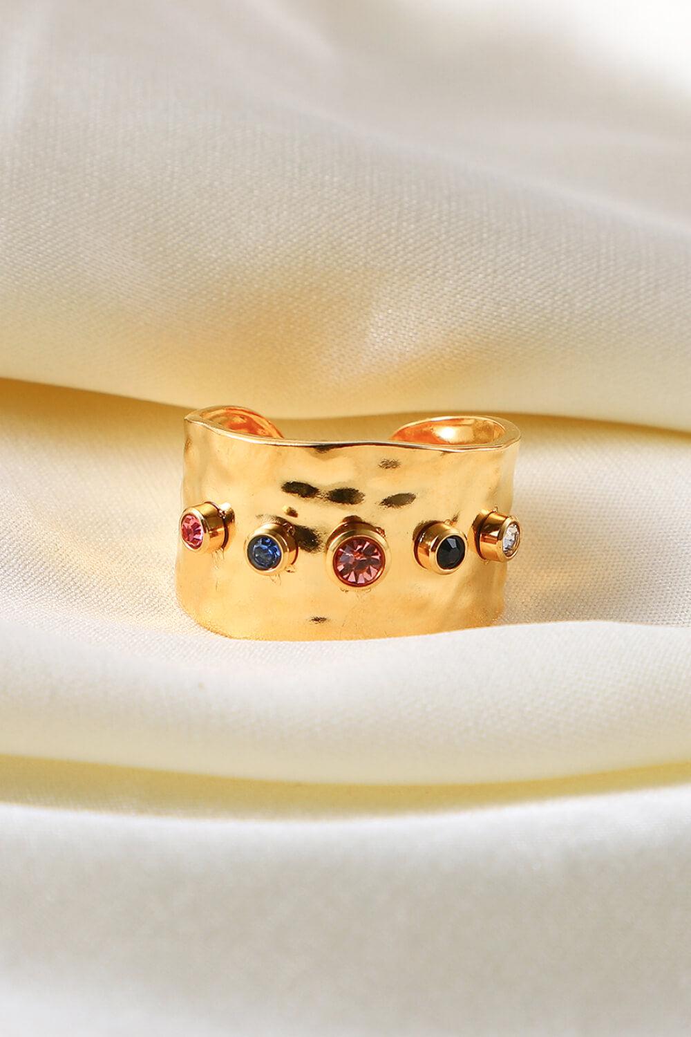 18K Gold-Plated Zircon Ring BLUE ZONE PLANET