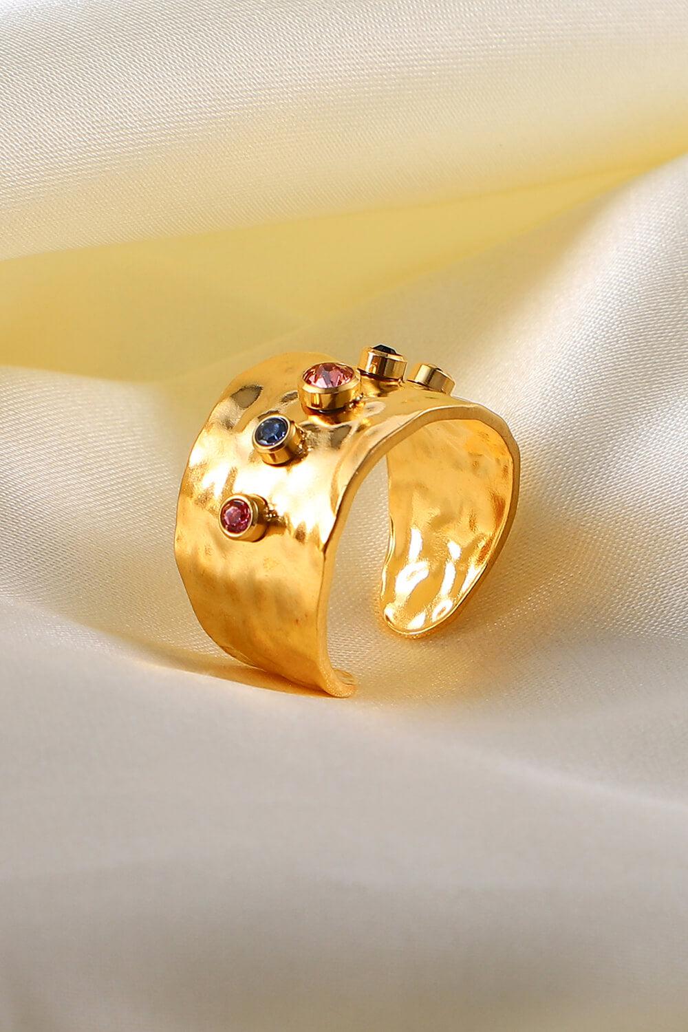 18K Gold-Plated Zircon Ring BLUE ZONE PLANET