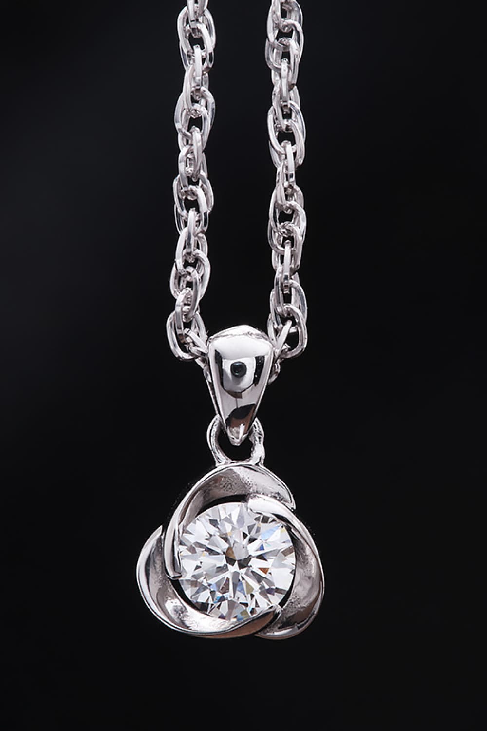 18K White Gold Lab-Grown Diamond Necklace-PENDANTS-[Adult]-[Female]-Silver-One Size-2022 Online Blue Zone Planet