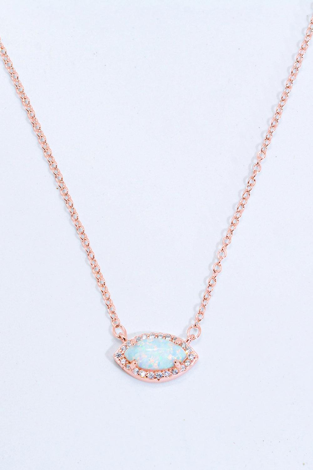 18k Rose Gold-Plated Opal Pendant Necklace BLUE ZONE PLANET