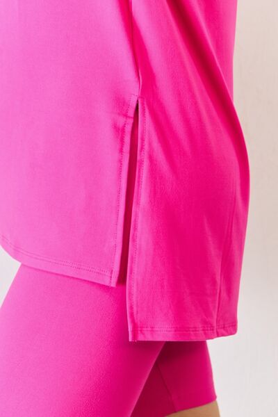 Zenana Full Size V-Neck Short Sleeve Slit T-Shirt and Shorts Set-TOPS / DRESSES-[Adult]-[Female]-2022 Online Blue Zone Planet