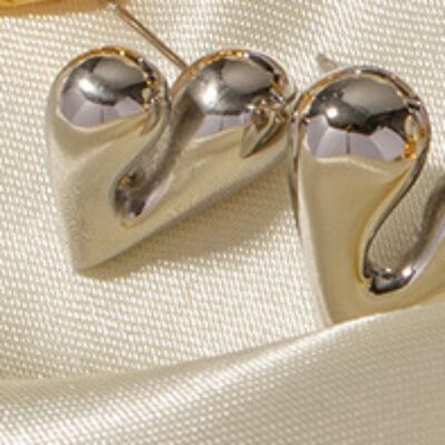 Heart Shape Stainless Steel Stud Earrings-EARRINGS-[Adult]-[Female]-2022 Online Blue Zone Planet