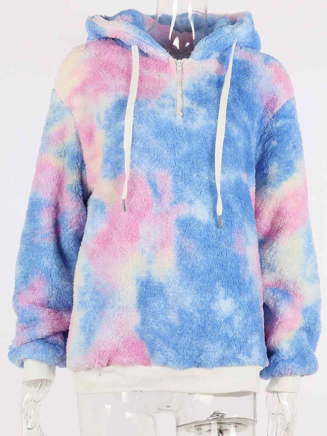 Printed Drawstring Long Sleeve Hoodie BLUE ZONE PLANET