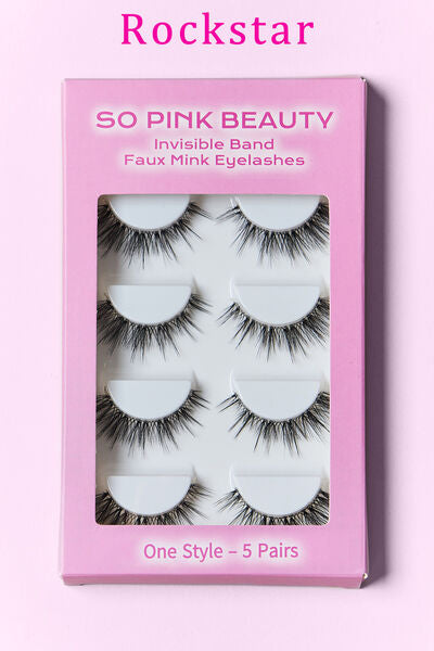 SO PINK BEAUTY Faux Mink Eyelashes 5 Pairs Trendsi
