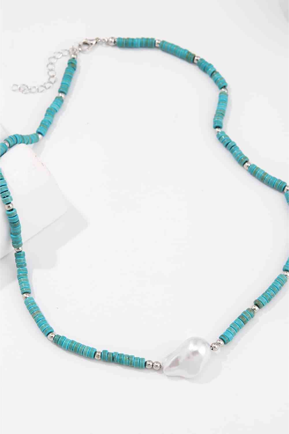 Turquoise & Pearl Necklace BLUE ZONE PLANET